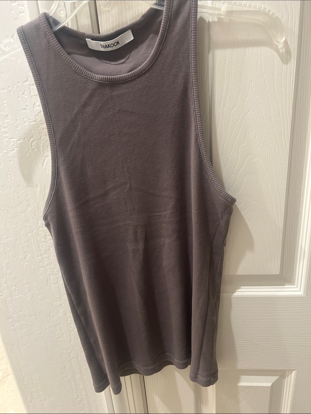 Thakoon Taupe Ribbed Tank Top